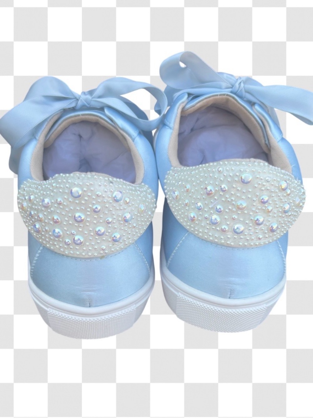 NWB- Betsey Johnson Brides Satin Sneakers with Pearl Detail - sz 7 - Picture 5 of 7